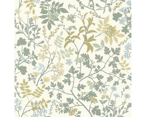 Papier peint intissé 868517 Allegretto branches vert Papier peint à motif floral avec feuilles et fleurs