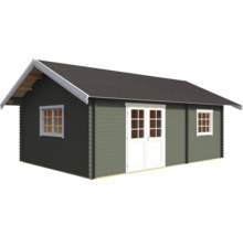 Maison de jardin en bois avec fenêtres et double porte