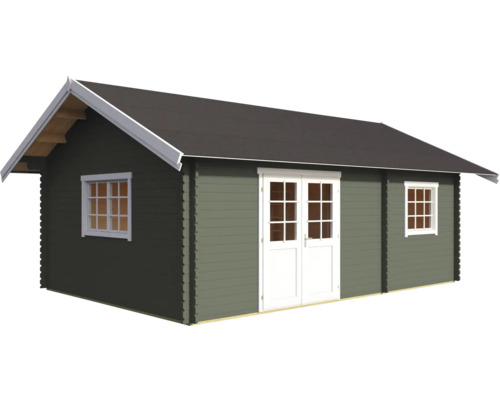 Maison de jardin en bois avec fenêtres et double porte