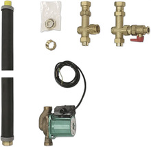 Groupe de pompes de circuit de chauffage avec isolation thermique, vannes et accessoires