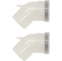 Deux raccords coudés en plastique