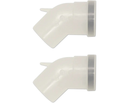 Deux raccords coudés en plastique