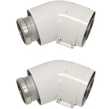 Deux coudes de conduit de fumée en métal