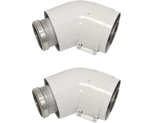 Deux coudes de conduit de fumée en métal