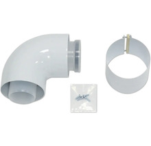 Coude d'extraction de hotte avec collier de serrage et vis