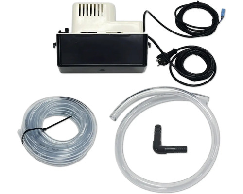 Kondensatpumpe mit Stromkabel und Ablaufschlauch