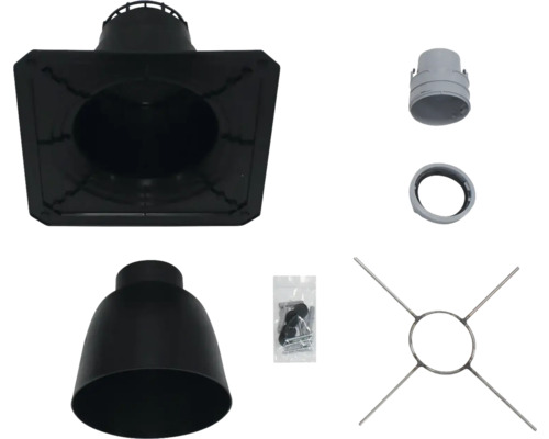 Verschiedene Komponenten für Ofenrohre