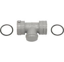 Tuyau d'évacuation en té avec deux joints d'étanchéité