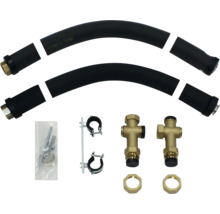 Jeu de raccordement avec tuyaux, vannes et matériel de fixation