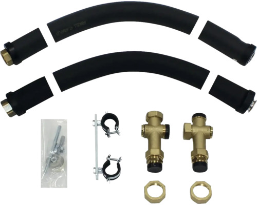 Tuyau de raccordement de chaudière Vaillant flexible flux/reflux pour chaudière à condensation ecoVIT 305952 Jeu de raccordement avec tuyaux, vannes et matériel de fixation