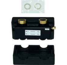 Distributeur de circuit de chauffage avec raccords, joints et boîtier de montage