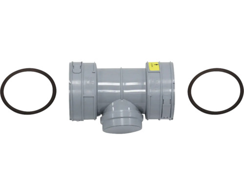 Aufsicht auf einen Abwasserrohrverbinder mit zwei Dichtungsringen