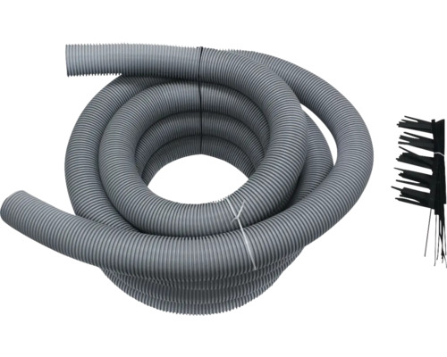 Grauer Staubsaugerschlauch mit Bürste