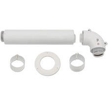 Kit de tuyau de poêle composé d'un tuyau, d'un coude de tuyau, d'une rosace et de colliers de serrage