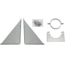 Accessoires de montage pour stores de balcon, comprenant des supports muraux, des colliers de serrage et des vis