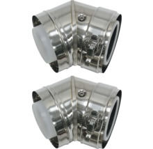 Deux coudes de tuyau de poêle avec un angle de 45 degrés