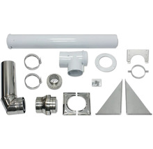 Kit de tuyaux d'évacuation des gaz de combustion en acier inoxydable avec divers composants