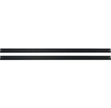 Deux profilés de bordure d'escalier noirs avec trous de fixation