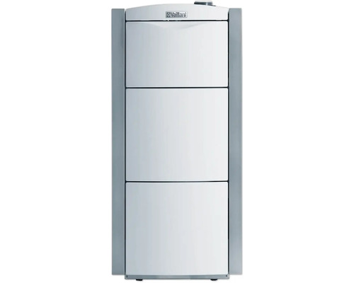 Chaudière à gaz à condensation Vaillant ecoVIT exclusiv VKK 226/4 E 1257x570x691 0010007508 Logo Vaillant sur un système de chauffage