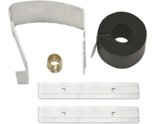 Kit de fixation de tuyau avec collier de serrage, raccord en laiton, collier isolant et rails de guidage