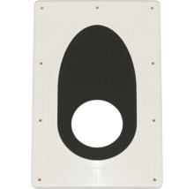 Plaque de montage de siège de WC blanche avec ouverture noire