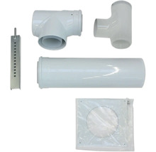 Système de tuyaux de ventilation avec té, tuyau, support et soupape à disque