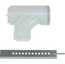 Coude de tuyau d'évacuation en plastique avec rail métallique