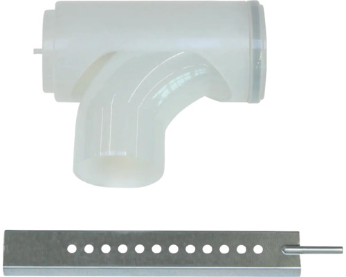 Coude de support Vaillant 87 T d: 110mm PP avec rail de support 350mm 0020106388 Coude de tuyau d'évacuation en plastique avec rail métallique