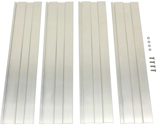 Vier Profile mit Schrauben zur Montage