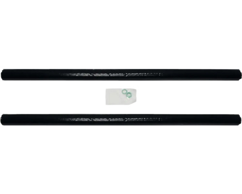 Zwei schwarze Dachträger mit Montagezubehör