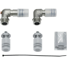 Kit de raccordement pour installation de chauffage avec coudes, raccords, matériel de montage et serre-câble