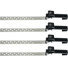 Vier Aluminium Dachrinnenhalter mit Lochmuster