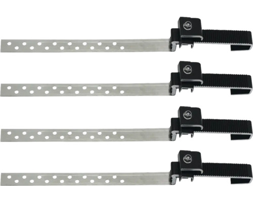 Vier Stück Dachrinnenbefestigungsband mit Lochreihe