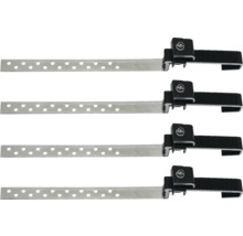 Quatre crochets de gouttière avec bande perforée pour la fixation