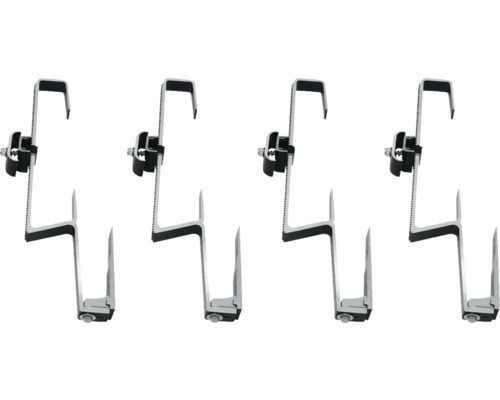 Quatre crochets de toit photovoltaïques pour la fixation de modules solaires