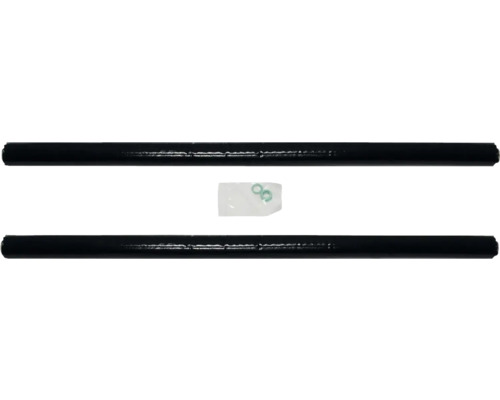 Zwei schwarze Wasserrohre und ein Beutel mit Dichtungsringen