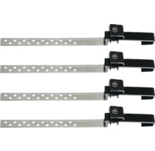 Vier Dachrinnenbefestigungsbänder mit Lochstreifen