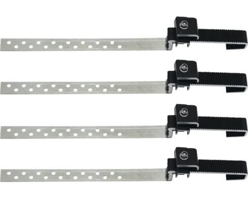 Vier Dachrinnenhalter aus Metall