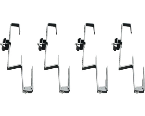 Vier Solarpanel-Dachhaken zur Montage auf dem Dach