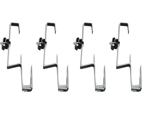 Quatre crochets de toit pour la fixation de modules solaires