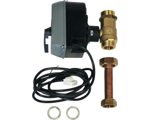 Vaillant Kaskadenventil 3/4" mit Motor für Kaskadierung der Trinkwasserstationen 0010015146 Motorventil mit Anschlussverschraubungen und Dichtungen für Heizungsanlagen