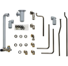 Kit de tuyaux d'évacuation avec différents raccords, adaptateurs et joints