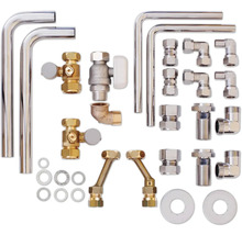 Divers matériaux d'installation sanitaire, y compris des tuyaux, des vannes et des raccords