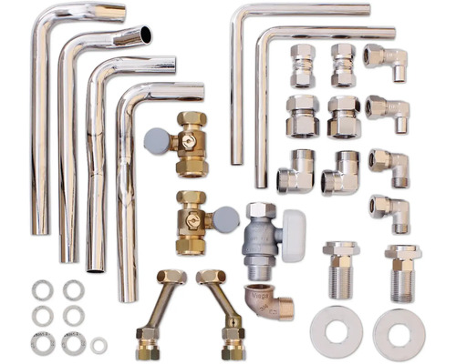 Kit d’installation Vaillant VC/VCW/VCI encastré/en saillie de rechange sur Junkers Z/ZR/ZSR 20201903 Kit de raccordement de radiateur avec vannes, tuyaux et raccords