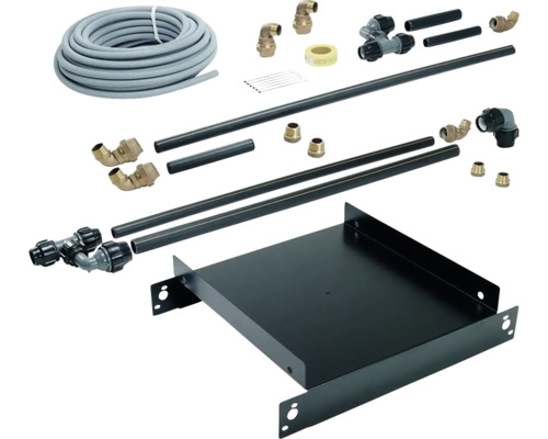 Vaillant Anschlusskit mit Tichelmann System für 2x aroCOLLECT 20205408 Installationsset mit Rohren, Winkeln, Muffen, Installationskanal und Schrauben