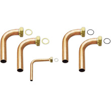 Coude de tuyau avec joints d'étanchéité et raccord vissé