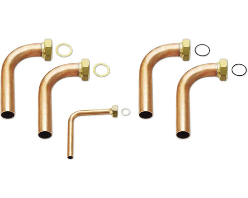 Coude de tuyau avec joints d'étanchéité et raccord vissé