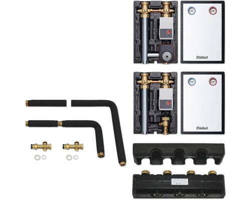 Vaillant Verteilerbalken Set mit Pumpengruppe und Wärmemengenzähler