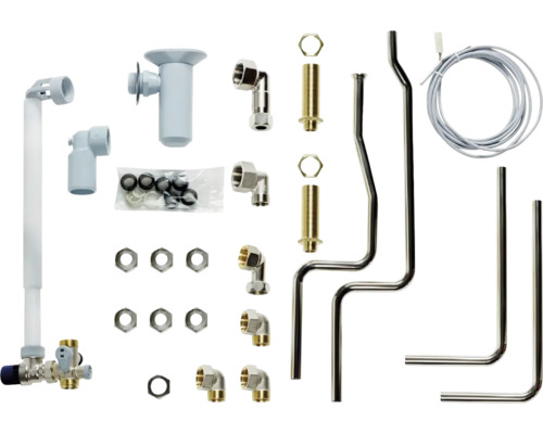 Chaudière à gaz à condensation Vaillant paquet ecoTEC plus/exclusive VC raccordement VIH R 120 0020219348 Kit d'installation pour robinet d'évier comprenant divers composants sanitaires tels que des tuyaux, des vannes et des raccords
