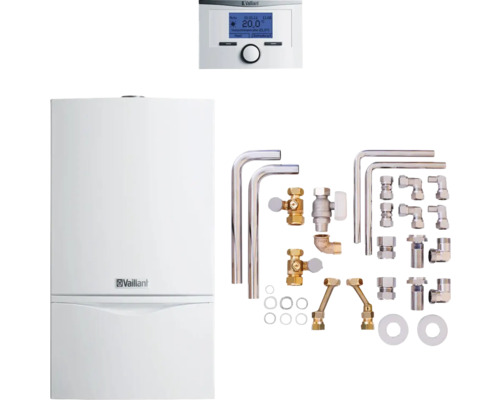 Chaudière à gaz à condensation Vaillant paquet 6.81/2 atmoTEC plus VCW194/4-5 A LL, calorMATIC 350, accessoire 0020219696 Système de chauffage Vaillant avec accessoires et élément de commande